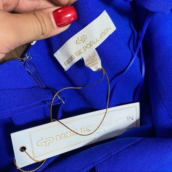 Dress the Population royal blue dress L - Picture 4 of 8